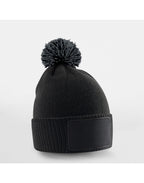 B443B Beechfield Kids Snowstar Patch Beanie - Black/Graphite - B443B