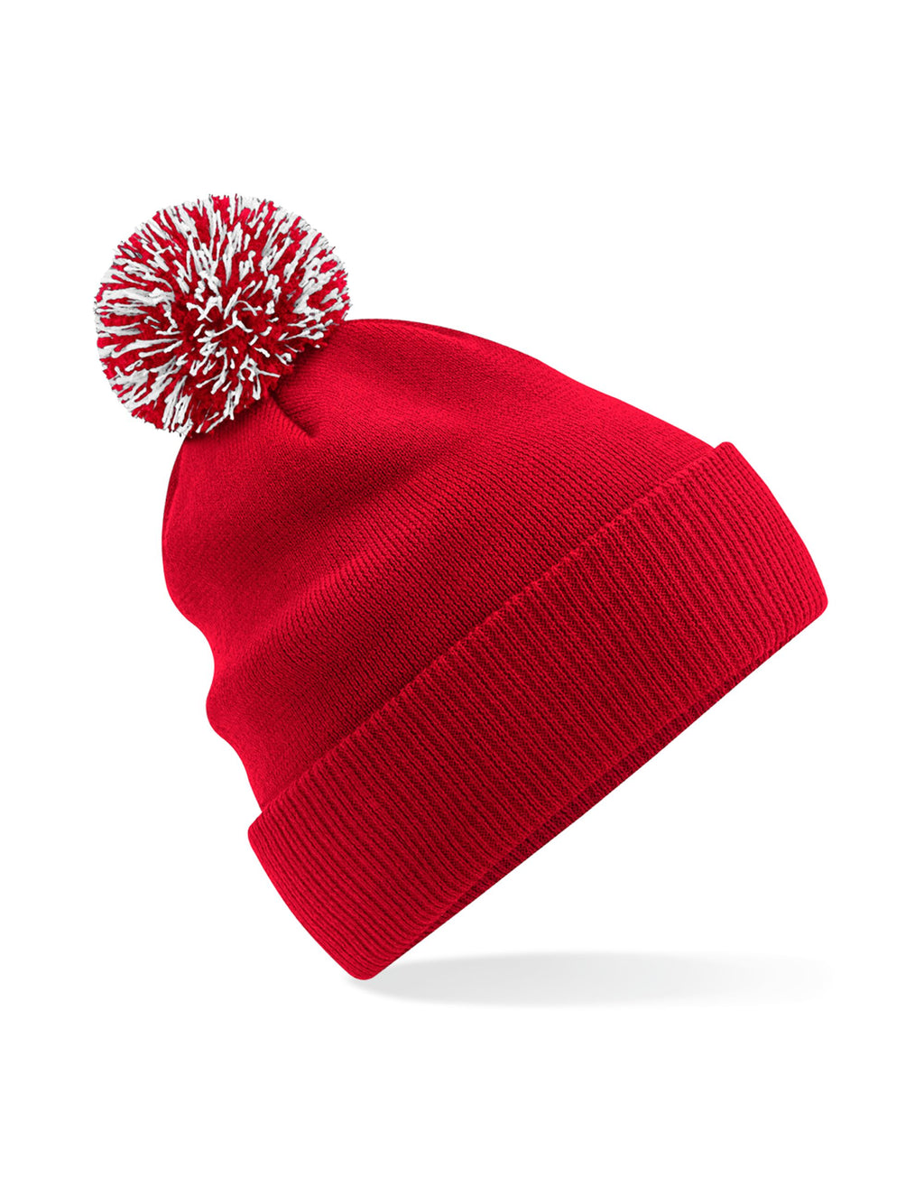 B450R Beechfield Recycled Snowstar Beanie - Classic Red/White - B450R