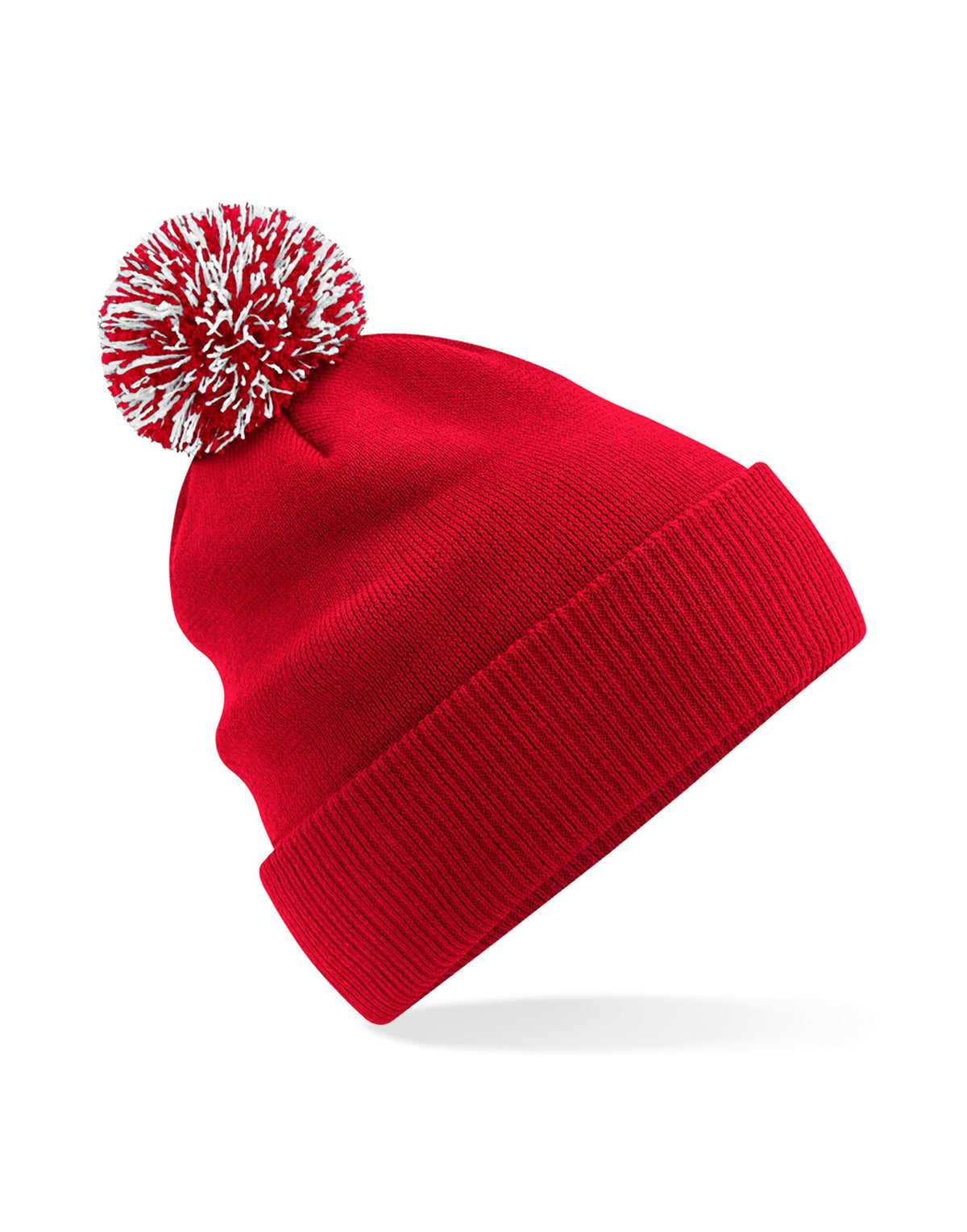 B450R Beechfield Recycled Snowstar Beanie - Classic Red/White - B450R