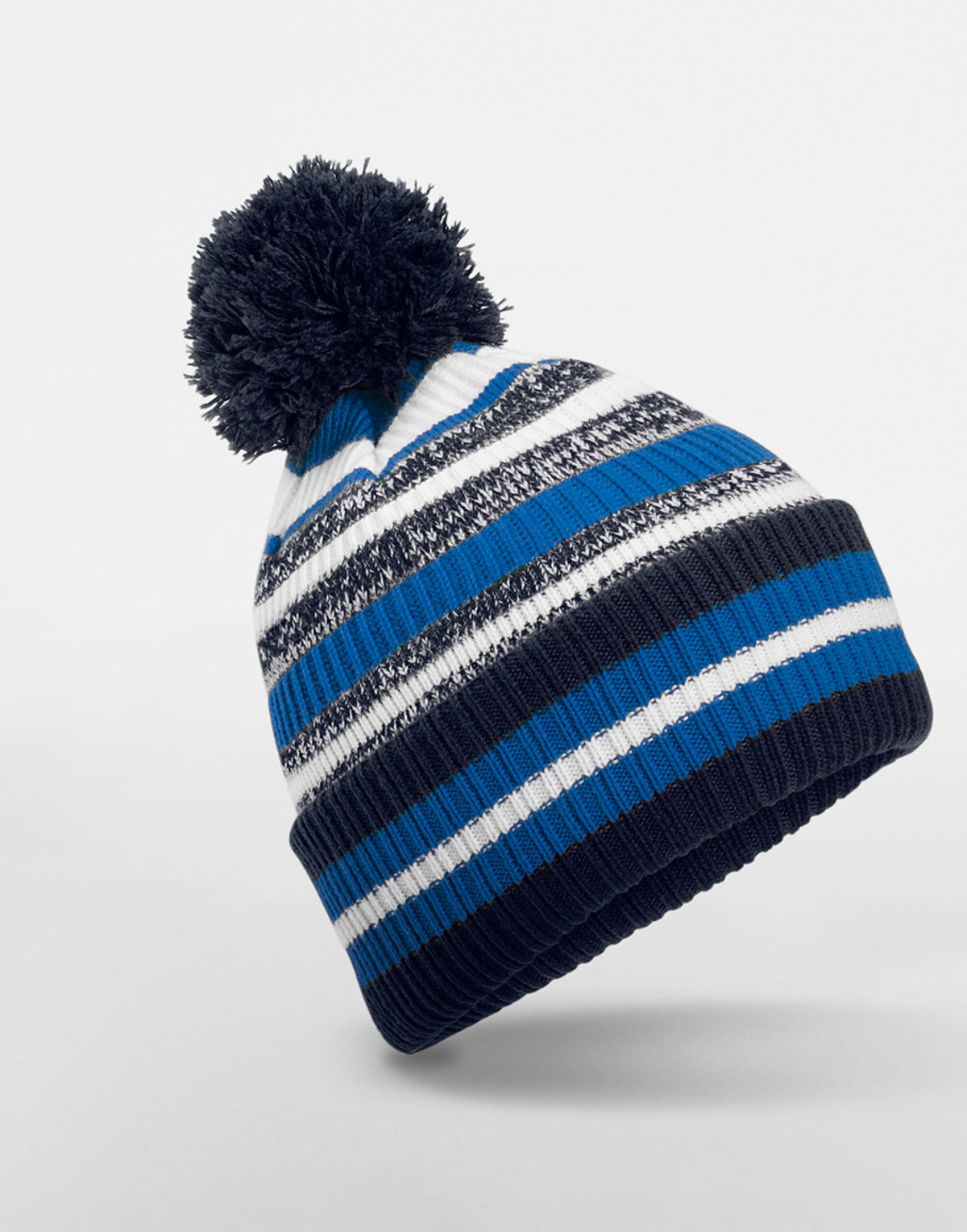 B474R Beechfield Multi-Sport Fan Beanie - French Navy/Sapphire Blue/White - B474R