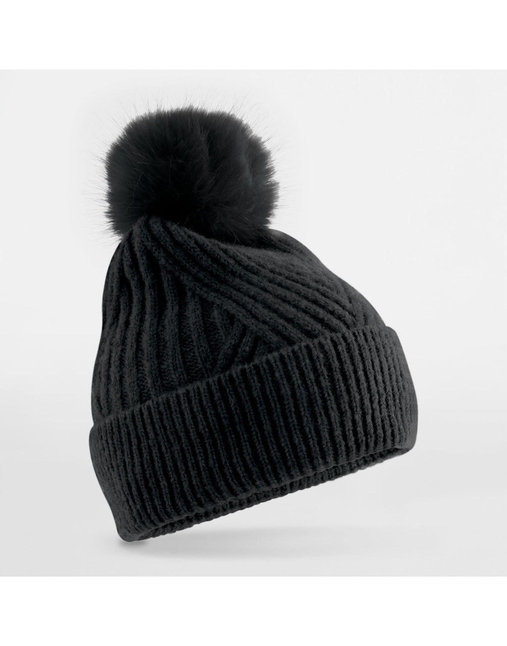 B529 Beechfield Snow Luxe Beanie - Black - B529