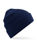 B52N Beechfield Organic Cotton Waffle Beanie - Oxford Navy - B52N