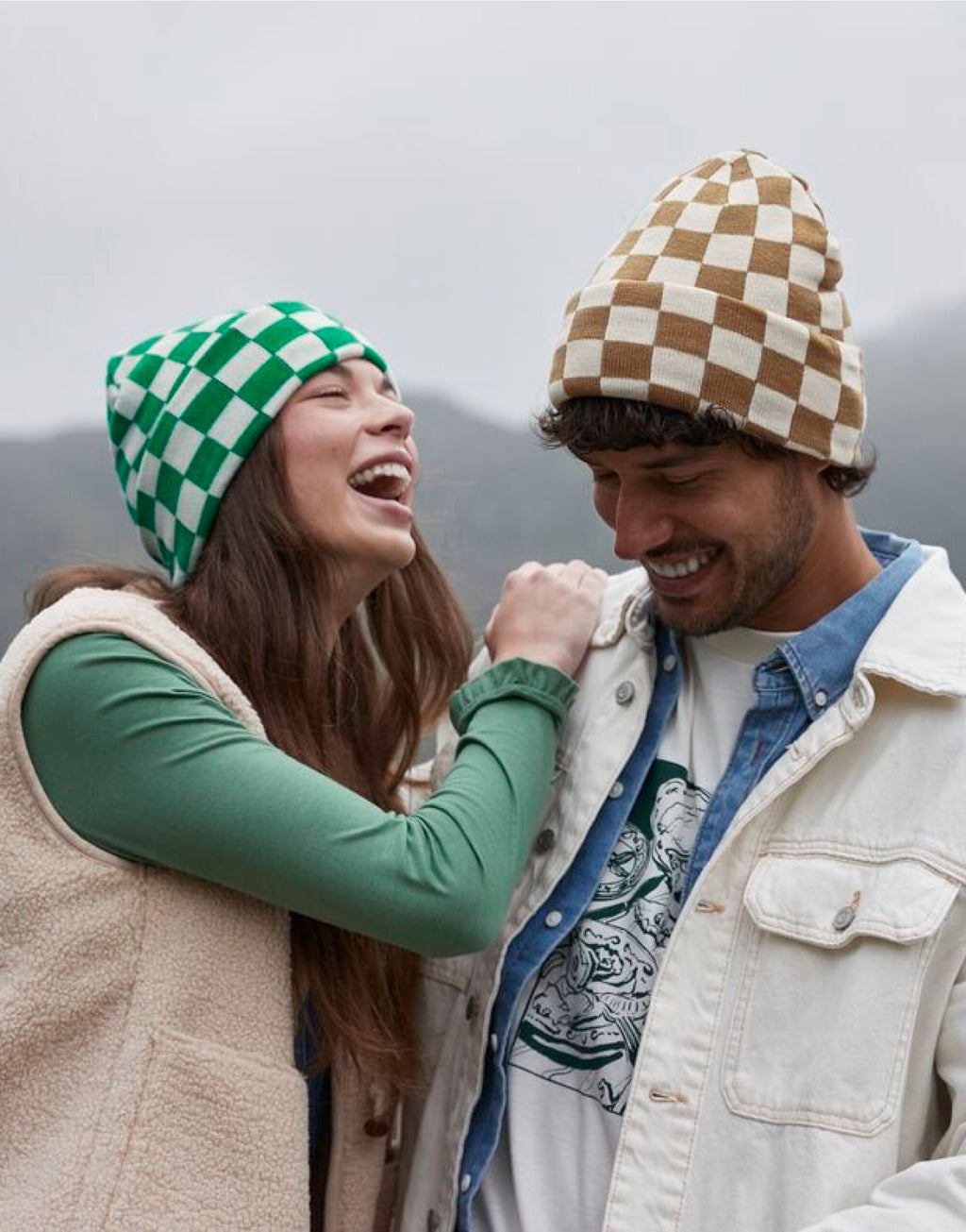 B531 Beechfield Checkerboard Beanie