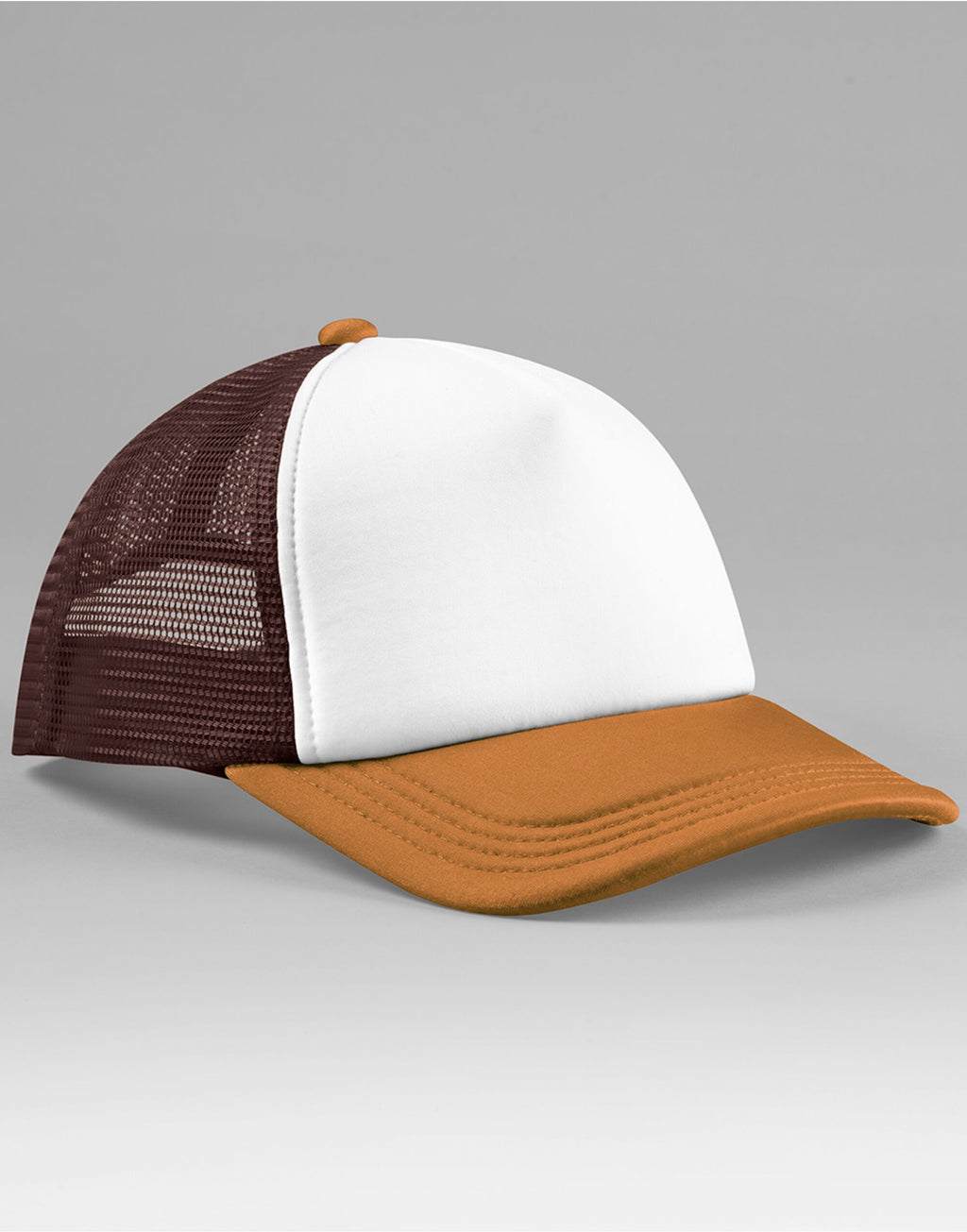 B639 Beechfield Retro 5 Panel Trucker - Chocolate/Dark Amber - B639