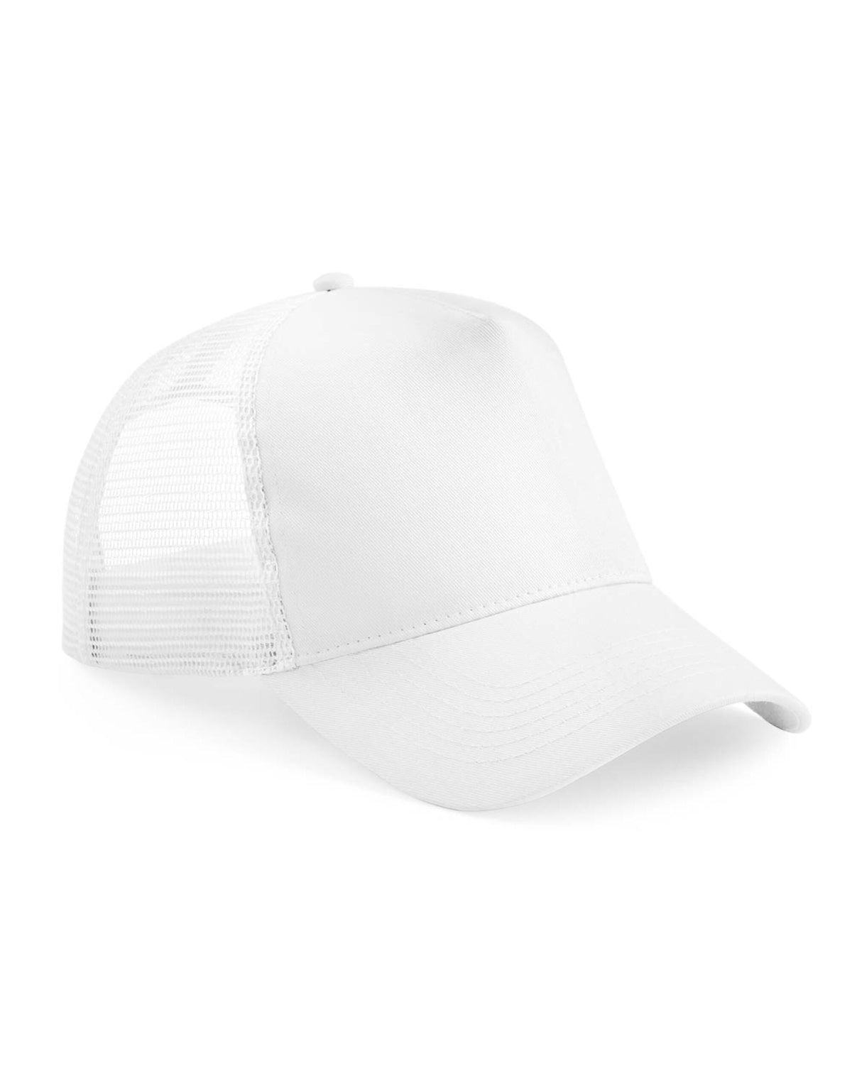 B640B Beechfield Junior Snapback Trucker - White/White - B640B