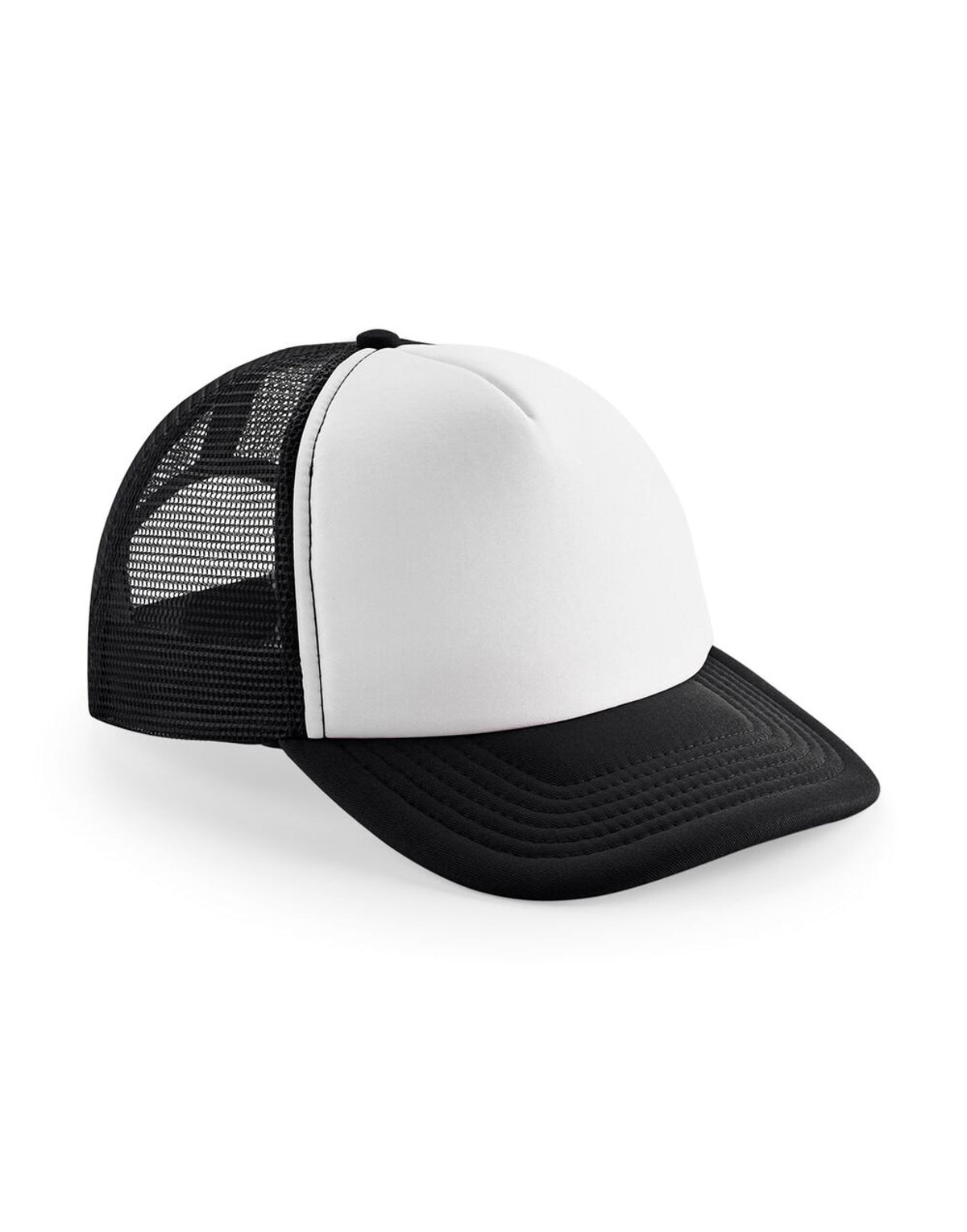 B645B Beechfield Junior Vintage SB Trucker - Black/White - B645B