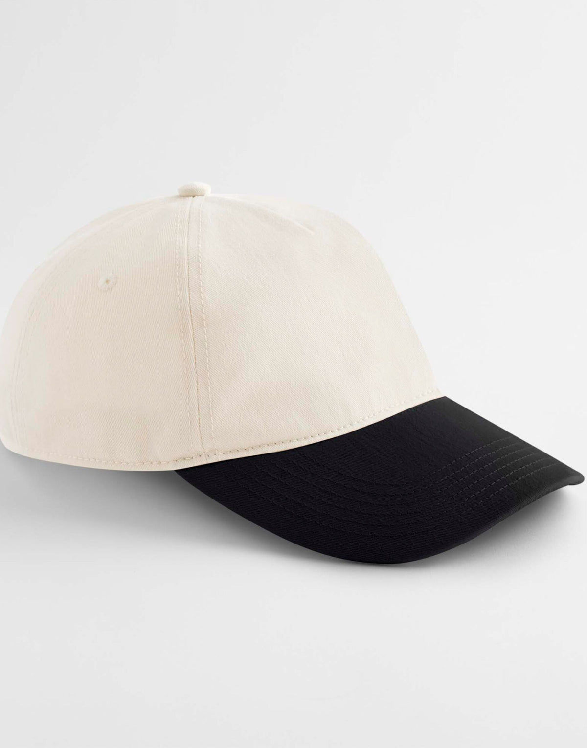 B67 Beechfield Contrast Peak Leisure Cap - Natural/Black - B67