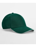 B825C Beechfield EA Org 5 Panel Cap SWich Peak - Bottle Green/ White - B825C