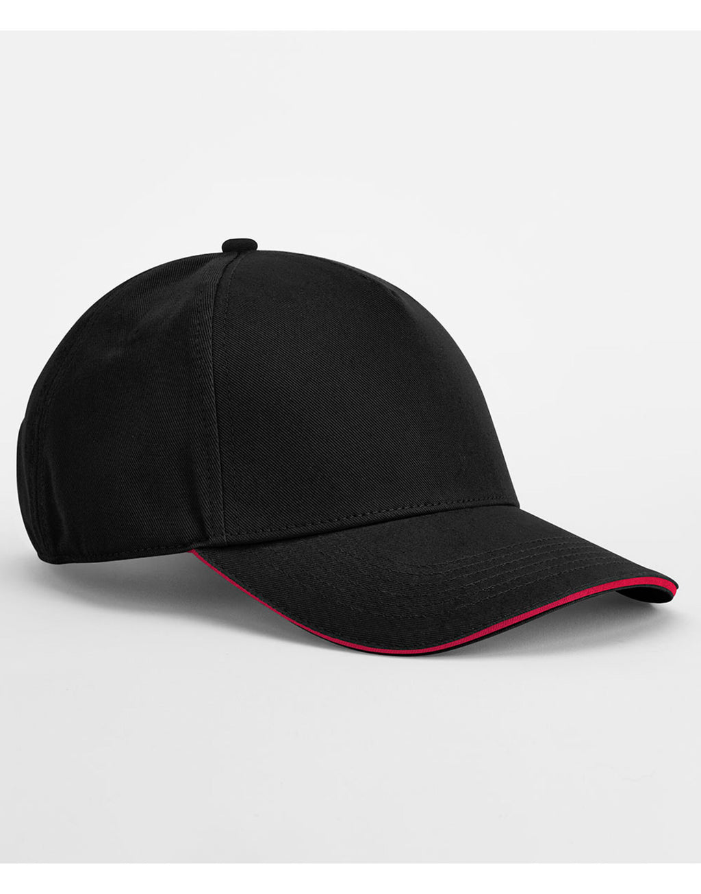 B825C Beechfield EA Org 5 Panel Cap SWich Peak - Black/Classic Red - B825C