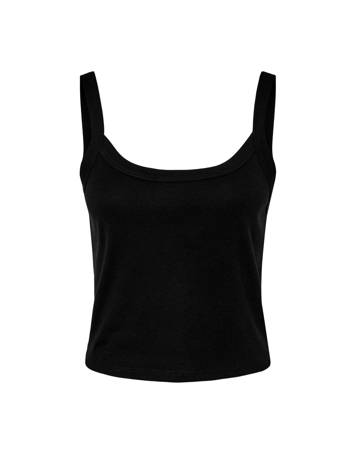 BE1012 Bella Women's Micro Rib Strap Tank - Solid Black Blend - BE1012