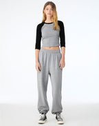 Bella Women's Micro Rib 3/4 Raglan Tee