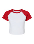 Bella Women's Micro Rib Raglan Baby Tee