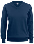 CB355419 C&B Ladies Oakville V-Neck Sweater - Dark Navy - CB355419