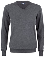 CB355419 C&B Ladies Oakville V-Neck Sweater - Anthracite Melange - CB355419