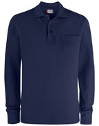 CQ028235 Clique Basic Pocket Polo L/S - Dark Navy - CQ028235