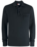 CQ028235 Clique Basic Pocket Polo L/S - Black - CQ028235