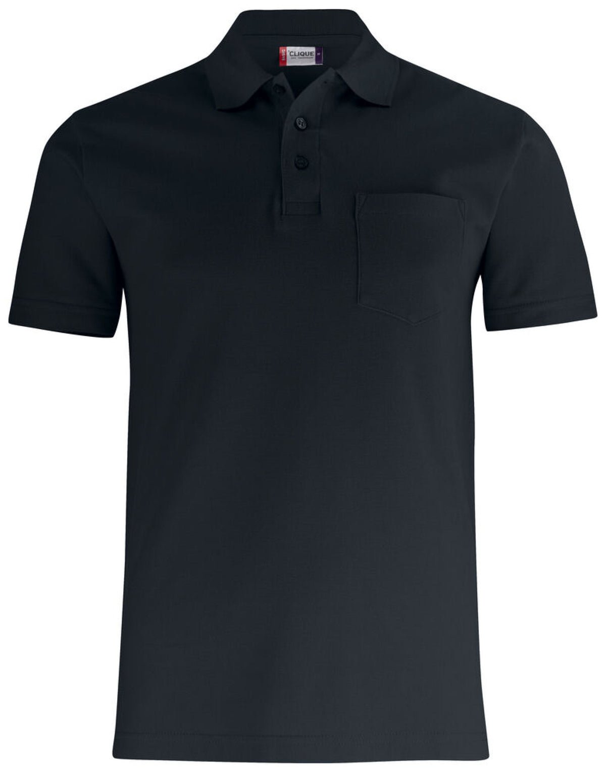 CQ028255 Clique Basic Polo With Pocket - Black - CQ028255