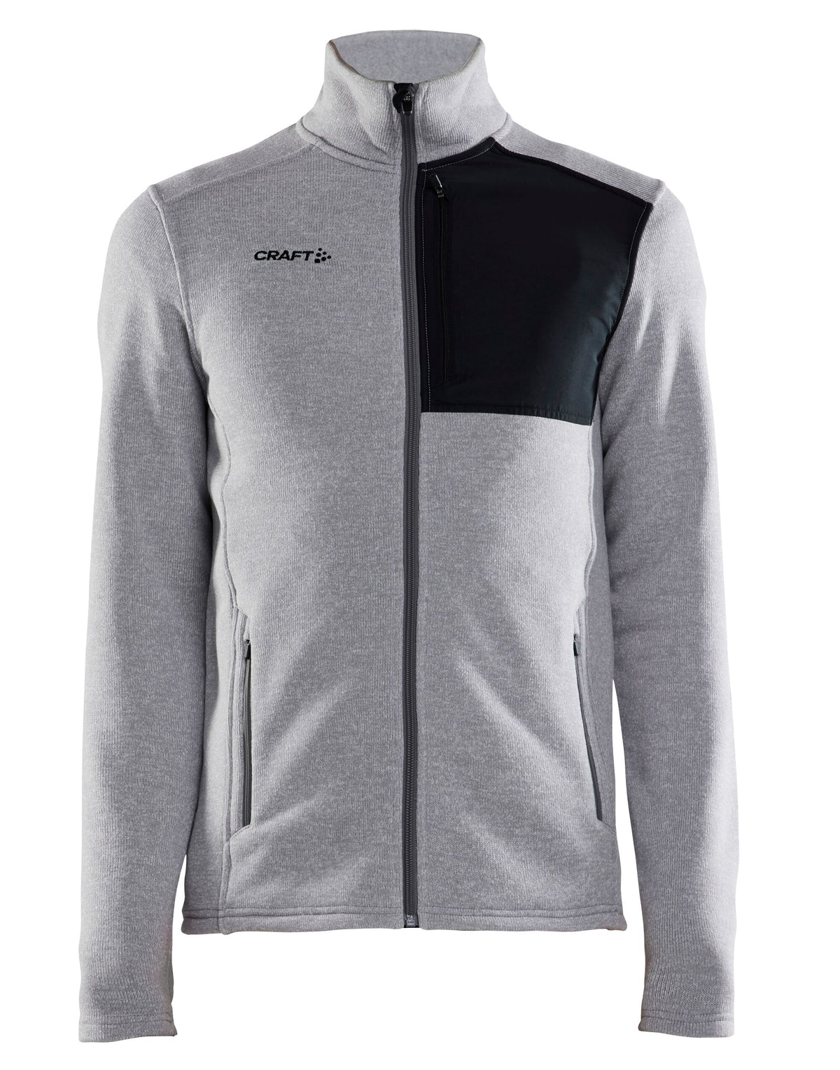 CR1912218 Craft Men's ADV Explore Heavy Fleece Jkt - Grey Melange/ Black - CR1912218