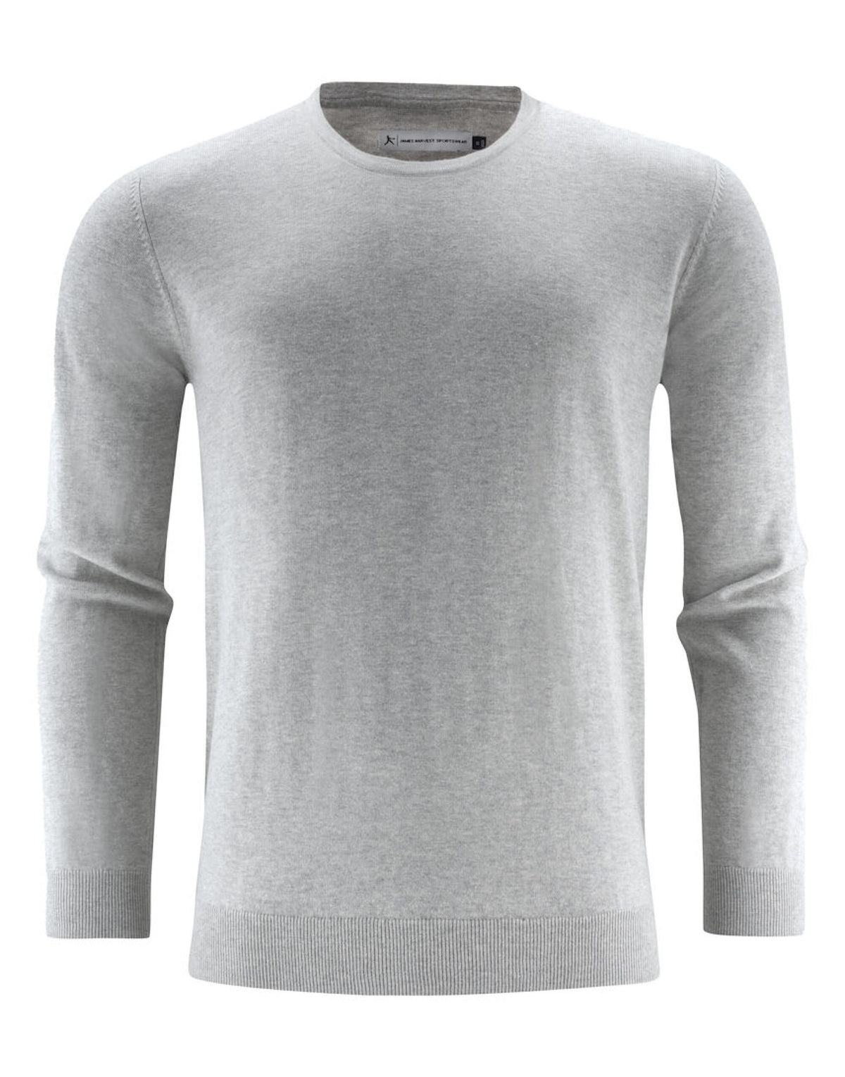 HAR2112512 James Harvest Ashland U-Neck Knit Sweat - Grey Melange - HAR2112512