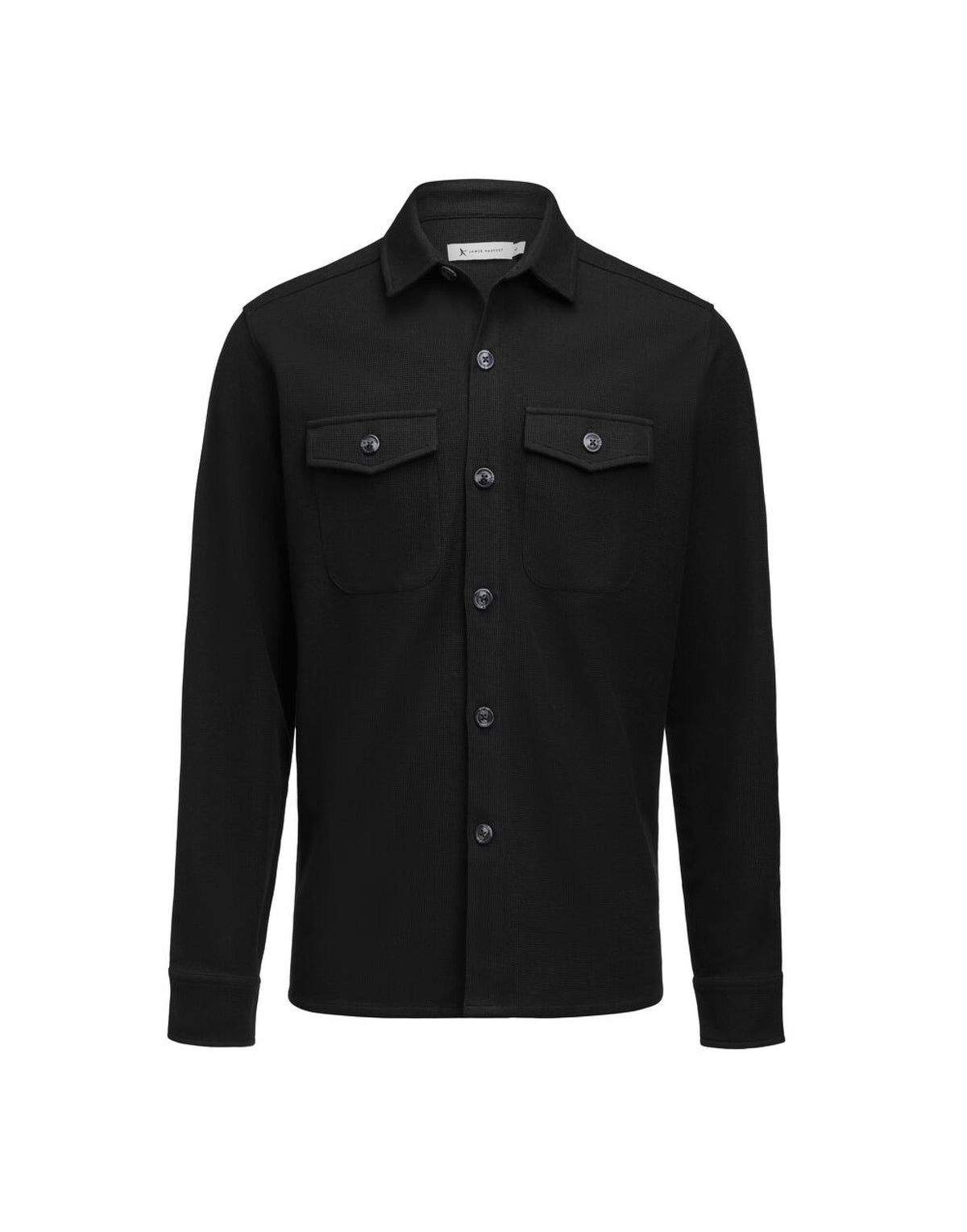 HAR2113044 James Harvest Hicksville Overshirt - Black - HAR2113044