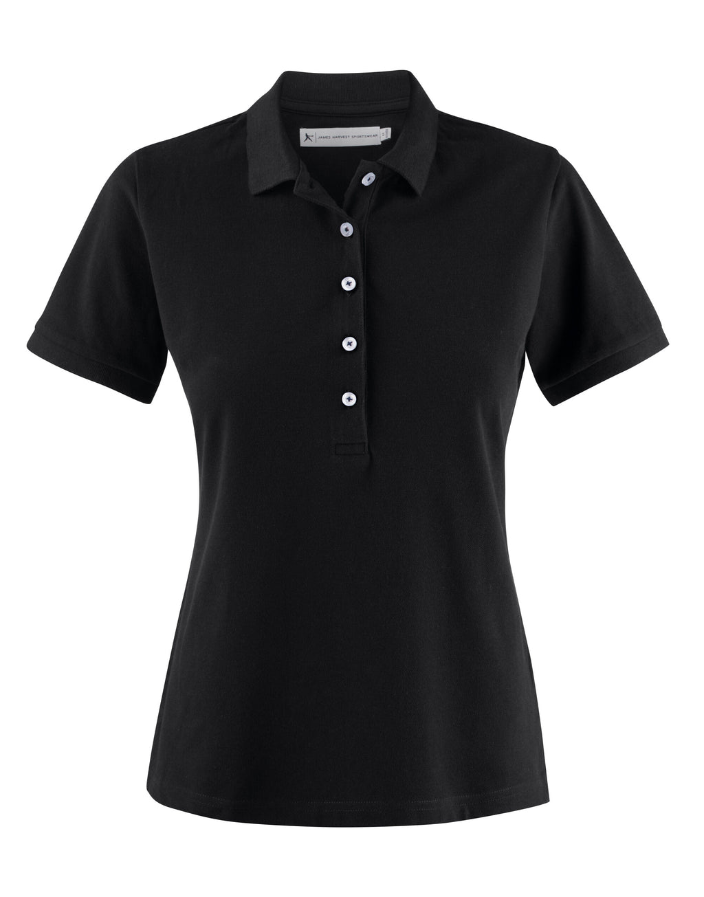 HAR2125034 James Harvest Sunset Ladies Polo - Black - HAR2125034