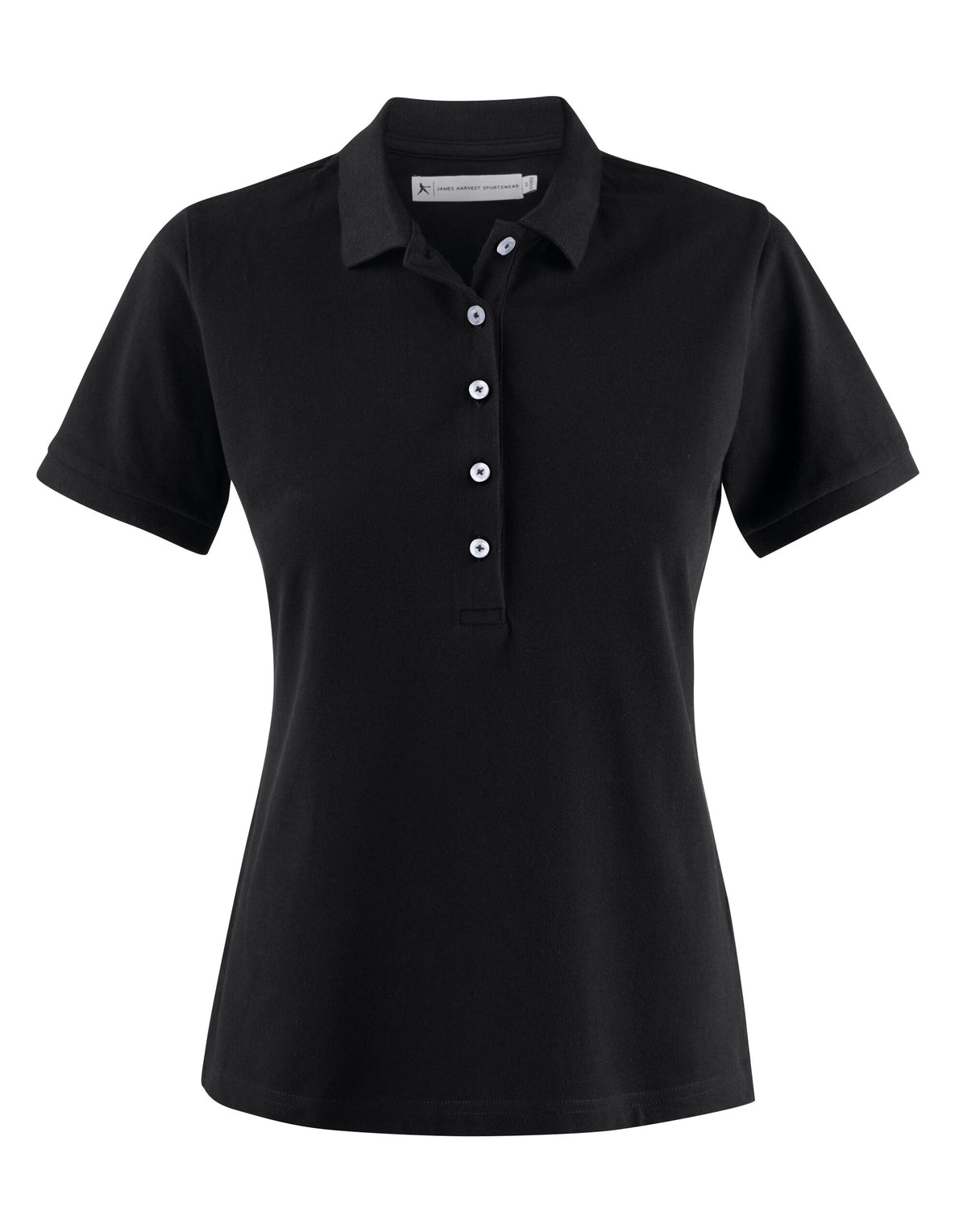 HAR2125034 James Harvest Sunset Ladies Polo - Black - HAR2125034