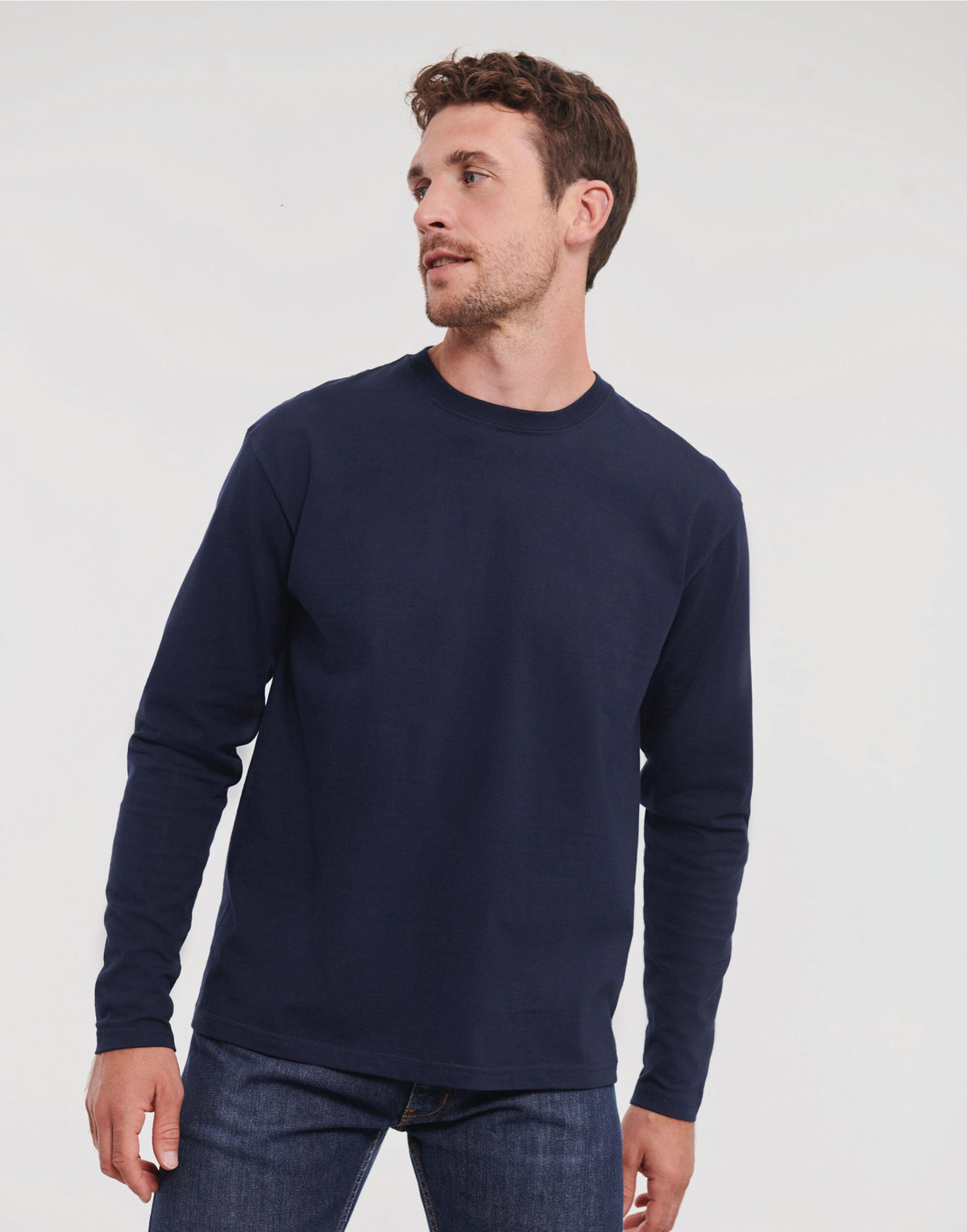 R180L Russell Classic Long Sleeve T - French Navy - R180L