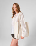 Westford Mill Chevron Handle Shopper
