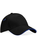 B15C Beechfield Ultimate Sandwich Peak Cap - Black/bright Royal - B15C