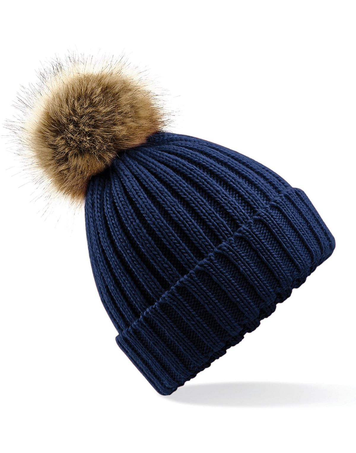 Beechfield Fur Pop Pom Chunky Beanie