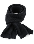 B424 Beechfield Classic Waffle Knitt Scarf - Black - B424