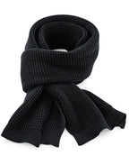 B424 Beechfield Classic Waffle Knitt Scarf - Black - B424