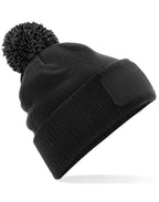 B443 Beechfield  Snowstar® Patch Beanie - Black/Graphite - B443