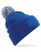 B443 Beechfield  Snowstar® Patch Beanie - Bright Royal/off White - B443