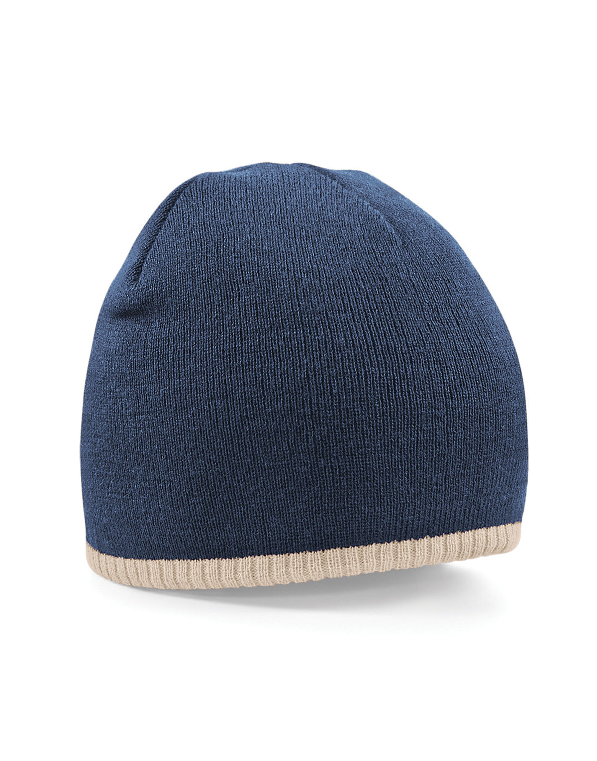 B44C Beechfield Two-Tone Pull On Beanie - French Navy/Stone - B44C