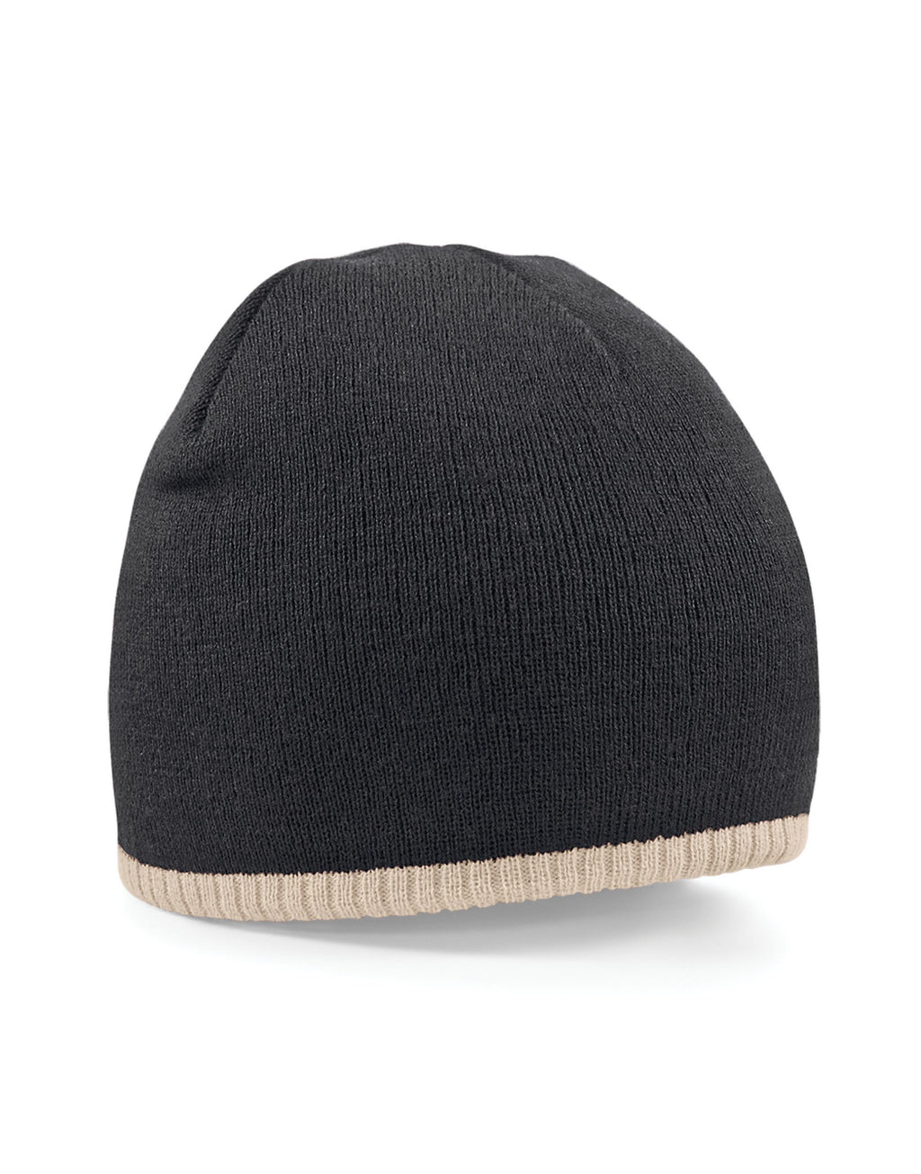 B44C Beechfield Two-Tone Pull On Beanie - Black/Stone - B44C