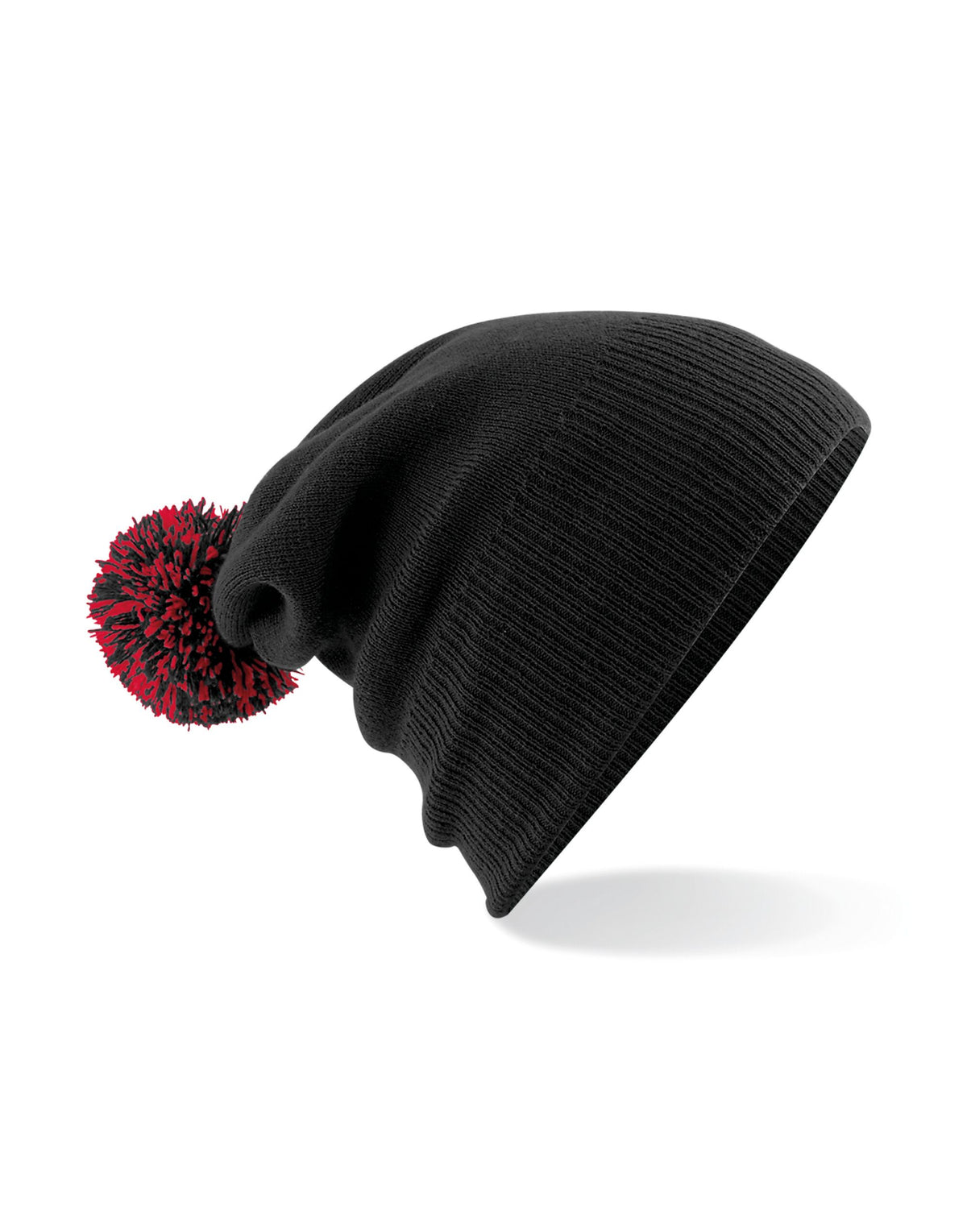 B450 Beechfield Snowstar® Beanie - Black/Classic Red - B450
