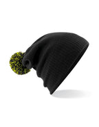B450 Beechfield Snowstar® Beanie - Black/Lime Green - B450