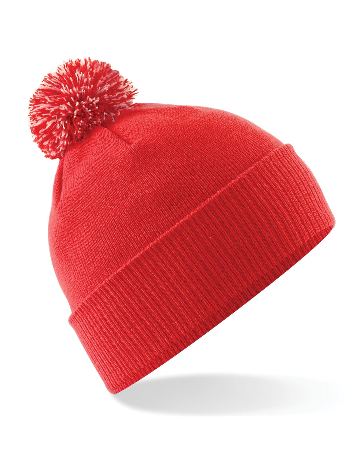 B450B Beechfield Junior Snowstar® Beanie - Bright Red/off White - B450B