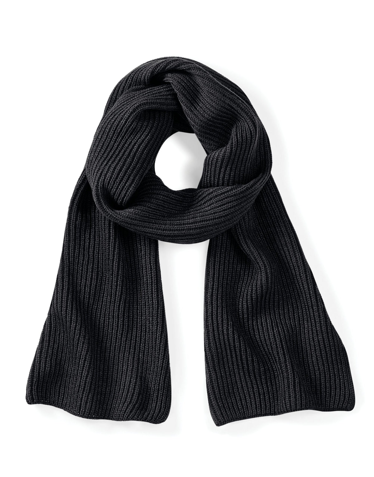 B469 Beechfield Metro Knitted Scarf - Black - B469
