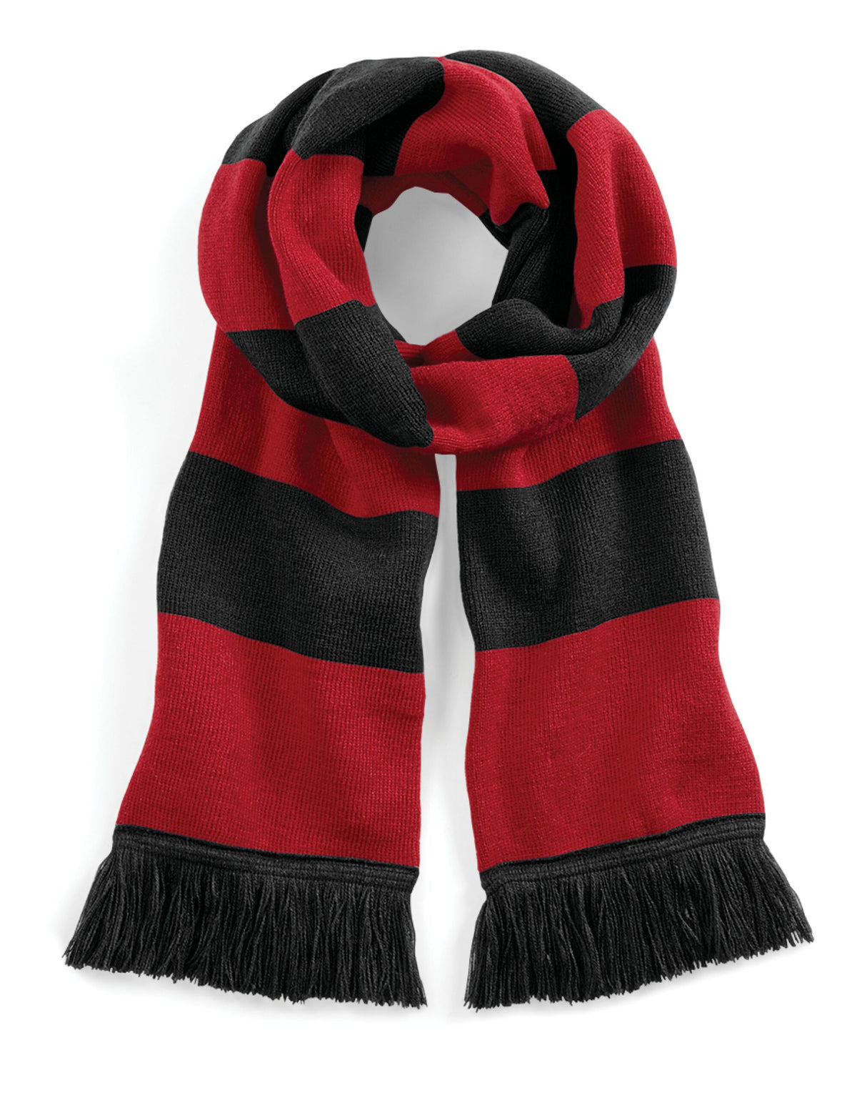 B479 Beechfield Stadium Scarf - Black/Classic Red - B479