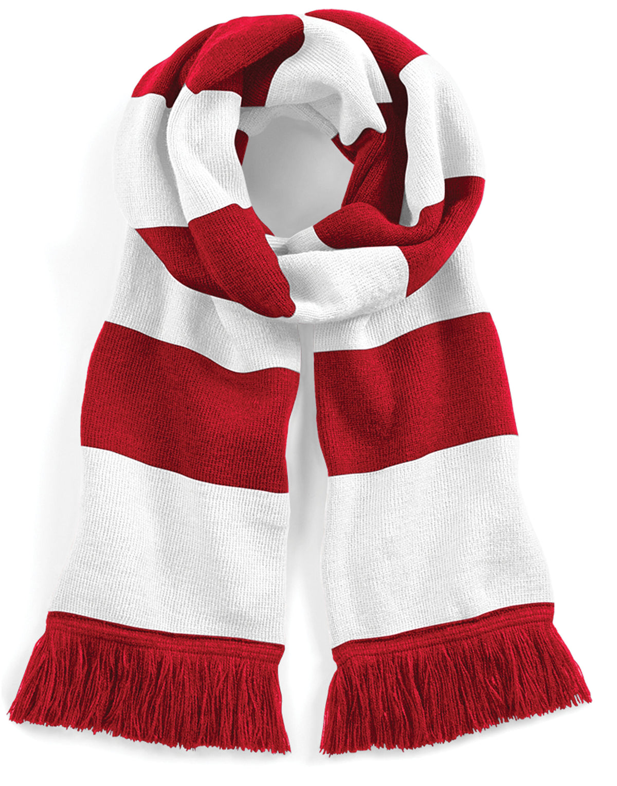 B479 Beechfield Stadium Scarf - Classic Red/White - B479