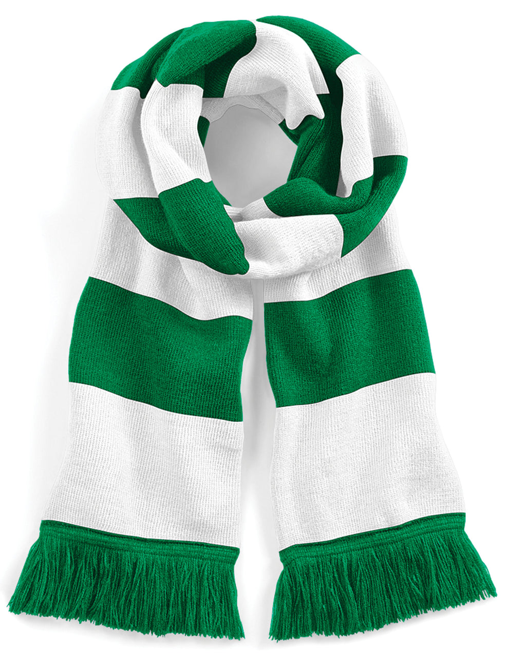 B479 Beechfield Stadium Scarf - Kelly Green/White - B479