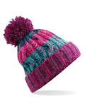 B486 Beechfield Corkscrew Pom Pom Beanie - Winter Berries - B486