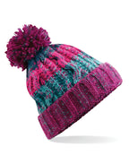 B486 Beechfield Corkscrew Pom Pom Beanie - Winter Berries - B486