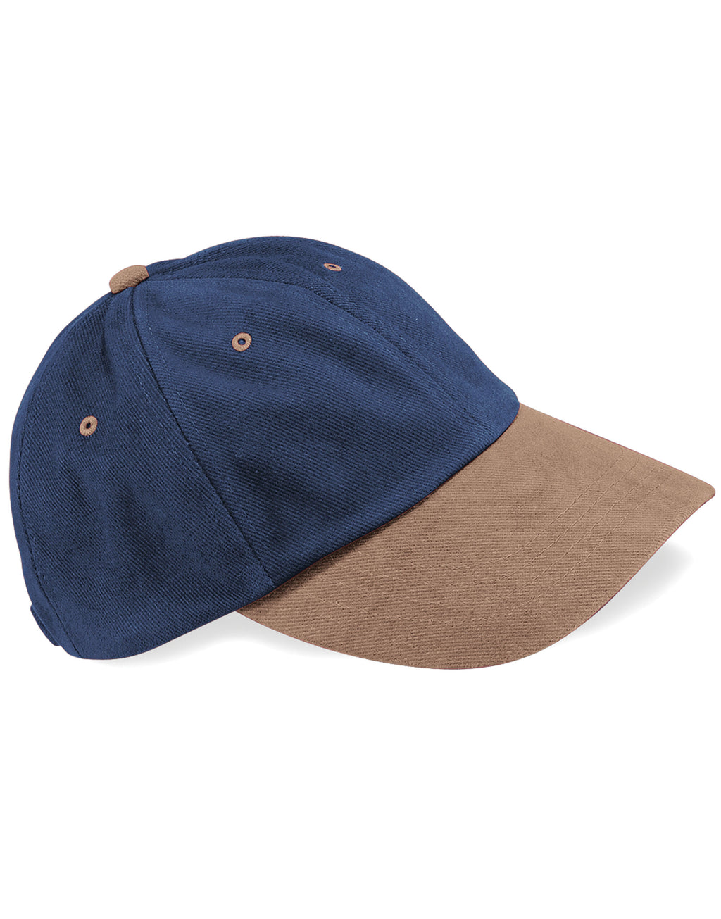 B57 Beechfield LP Heavy Brushed Cotton Cap - French Navy/ Taupe - B57