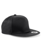 B610 Beechfield 5 panel Snapback Rapper Cap - Black - B610