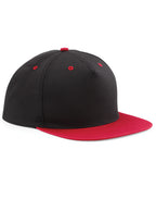 B610C Beechfield 5 Panel Contrast Snapback - Black/Classic Red - B610C