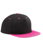 B610C Beechfield 5 Panel Contrast Snapback - Black/Fuchia - B610C