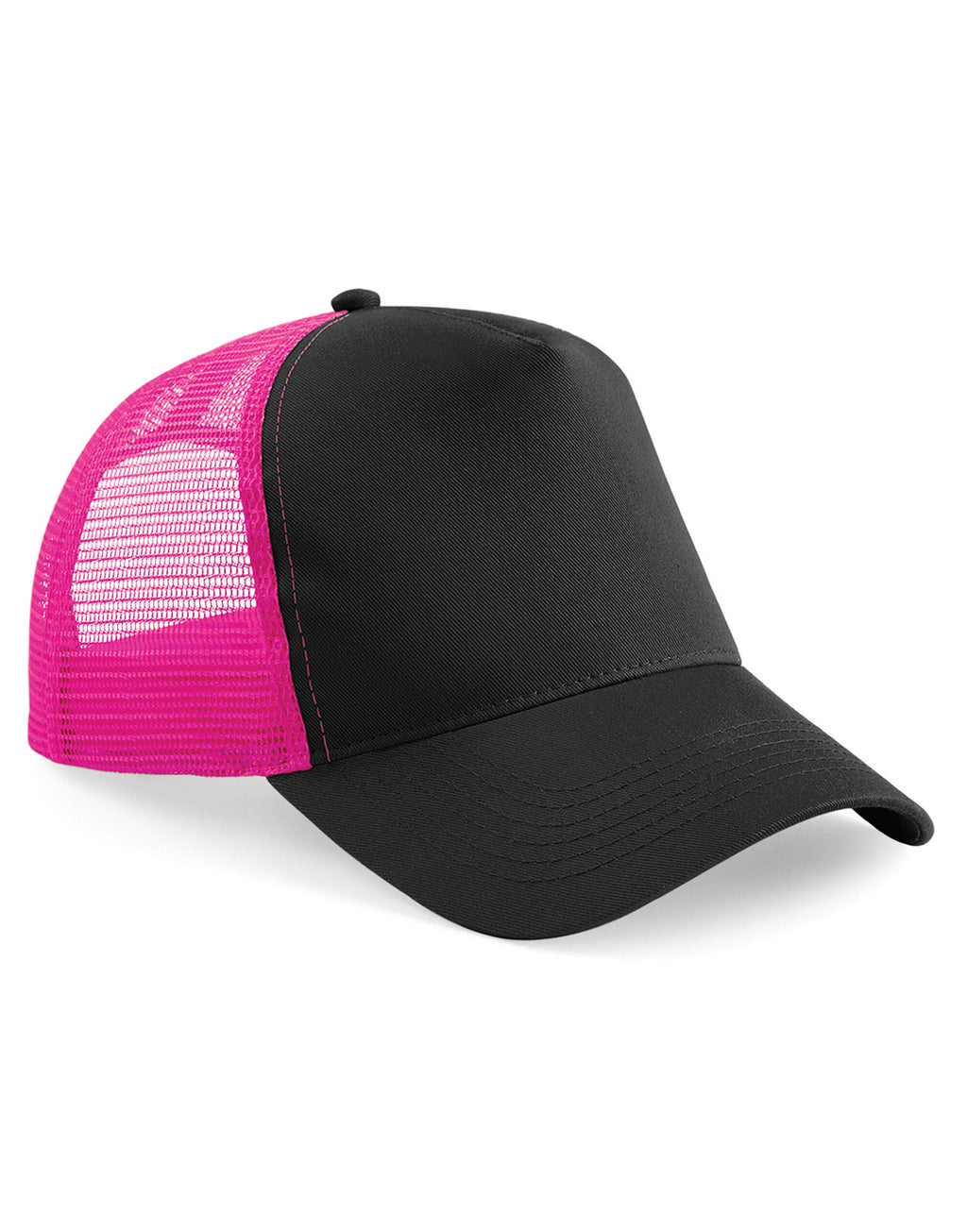 B640 Beechfield Snapback Trucker - Black/Fuchia - B640